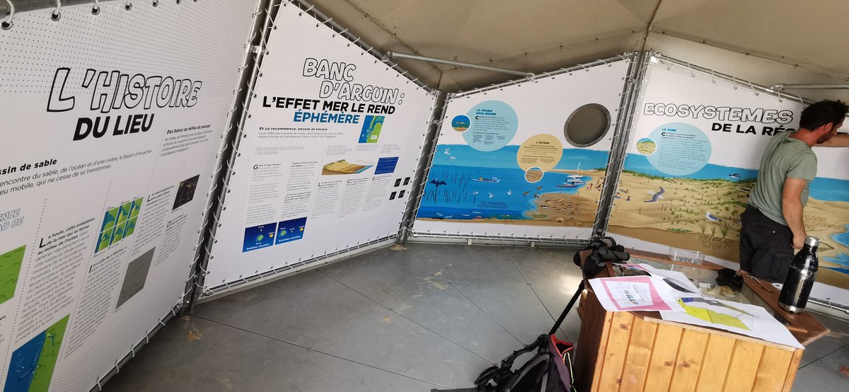 RnnArguin's tweet photo. Montage en cours de la nouvelle exposition de la Réserve dans le point d'accueil à la pointe Nord du banc d'Arguin.
Un grand merci à nos partenaires et soutiens pour ce beau travail collectif ! https://t.co/EwMeY59ptA