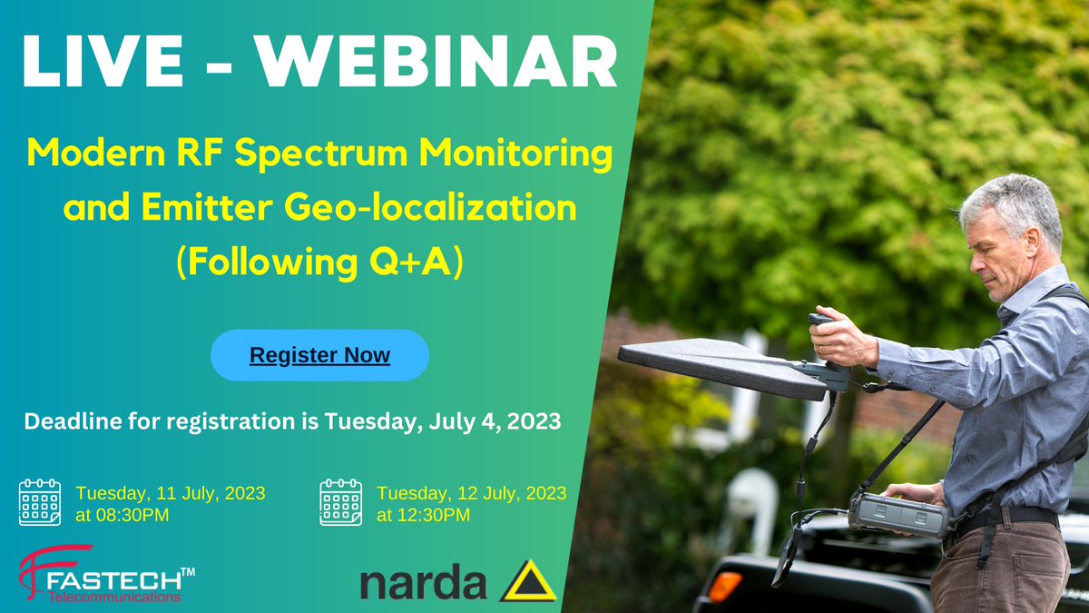 FastechT's tweet image. 📢 Register Now for the Webinar on &quot;New Approaches for Modern RF Spectrum Monitoring and Emitter Geo-localization&quot; before the deadline of 4 July, 2023!!
linkedin.com/events/webinar…