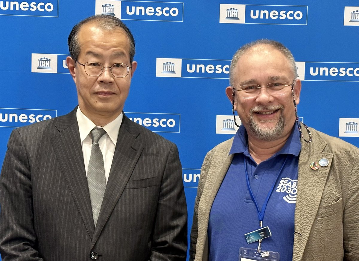 A pleasure to congratulate Yutaka Michida on his appointment as the new Chair of <a href="/IocUnesco/">Intergovernmental Oceanographic Commission -UNESCO</a>. He’s been a loyal servant of the ocean science community for many years &amp; brings his skill, wisdom and professionalism to the role. 
<a href="/seabed2030/">Seabed 2030</a> <a href="/NipponZaidan/">日本財団</a> <a href="/UNOceanDecade/">UN Ocean Decade</a>