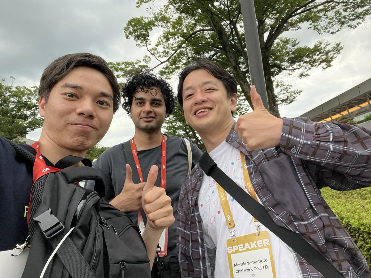 YoshuaKishi's tweet photo. 当社投資家の山本さんと！
  #IVS2023 #IVS2023KYOTO #weCall https://t.co/fF58G8woli
