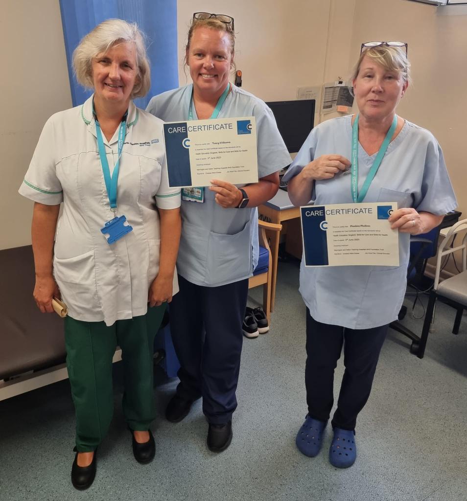 Congratulations to @WHHNHS first AHP Health Care Support Workers Tracy and Pauline who have completed the Care Certificate 🥳 @WHHAHPs  @Kimberley_S_J @shellsm1th  @NishaagarwalO @SoniaPDavis @chelsea_hd2709 @DawnGrant63 @NaomiMcVey