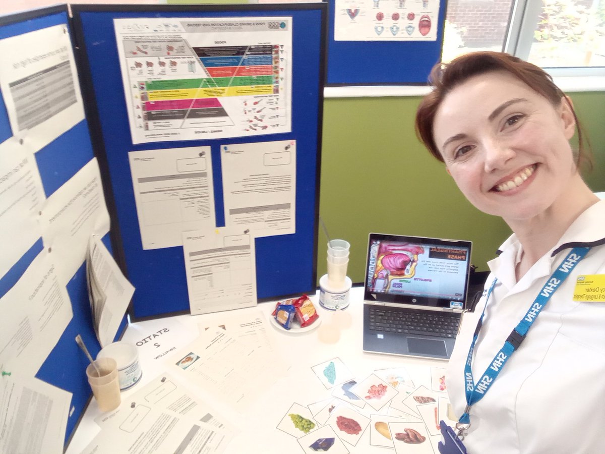 BHNFT_SLT's tweet photo. We're all raring to go in Colliers today - Swallowing & Nutrition! Come and ask us any questions you might have! @BHNFT_SLT @barnshospital @AhpsBarnsley #swallowaware #NutritionKnowledge https://t.co/eO7TmZ8jvT