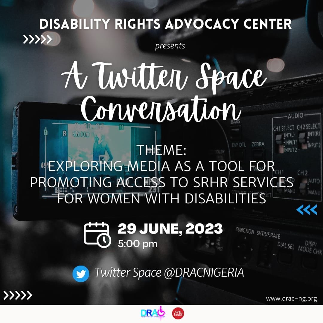 ESLFfoundation's tweet photo. ESLF will today be on a Twitter Space panel to discuss the Sexual Reproductive Health Rights of PwDs.
DATE: Today Thur 29th June, 2023.
TIME: 5pm Nigeria Time on Twitter @DRACNigeria and @ESLFfoundation
ESLF is committed to a "a society without barriers to decent living". https://t.co/tB8xotirm4