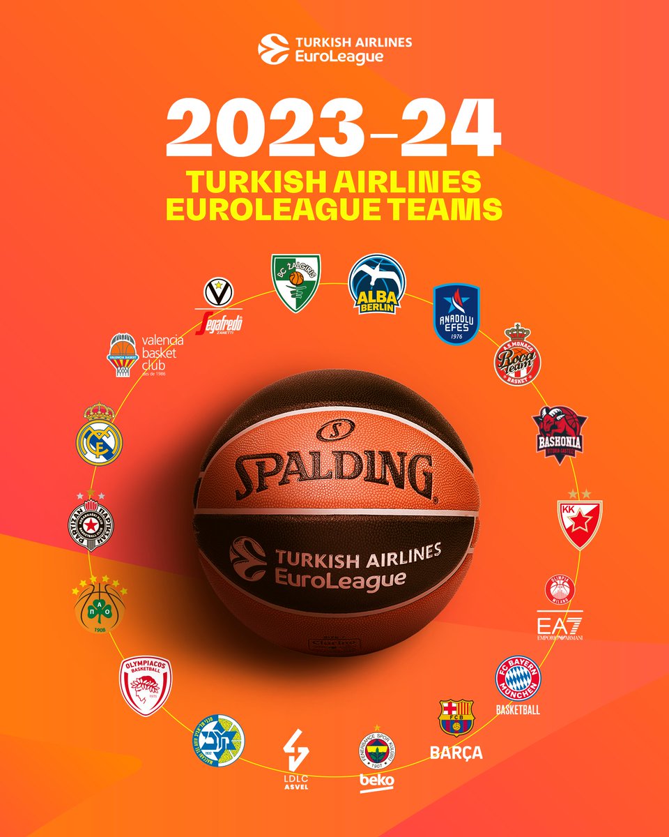 The previous season was the most competitive one in league history...

𝗟𝗘𝗧'𝗦 𝗥𝗨𝗡 𝗜𝗧 𝗕𝗔𝗖𝗞 🔁

The confirmed teams for the 2023-24 EuroLeague season👀