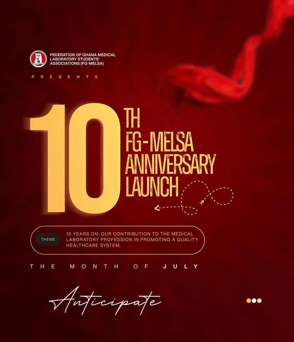 fgmelsa's tweet photo. A decade of uniting laboratory students across the country.
A decade of unflinching  contribution to the laboratory profession as students and interns.
A decade of progressive and excellent leadership. 

Hurray!🥳🎉 FG-MELSA is 10 years old!
#Fgmelsa #10years #anniversary https://t.co/aDZ5wbGNBA