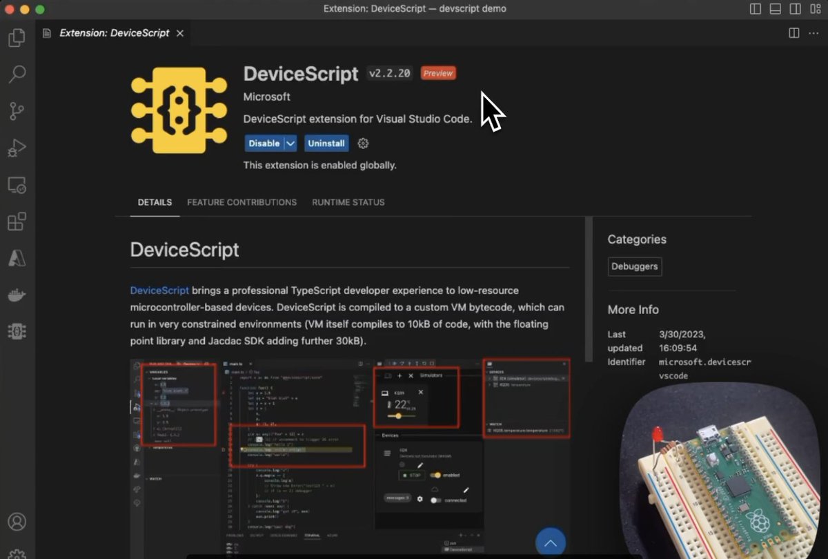 lembarquemedia's tweet image. .@Microsoft, avec sa technologie #DeviceScript, étend son langage #TypeScript aux systèmes #IoT à très faibles ressources lembarque.com/article/micros…