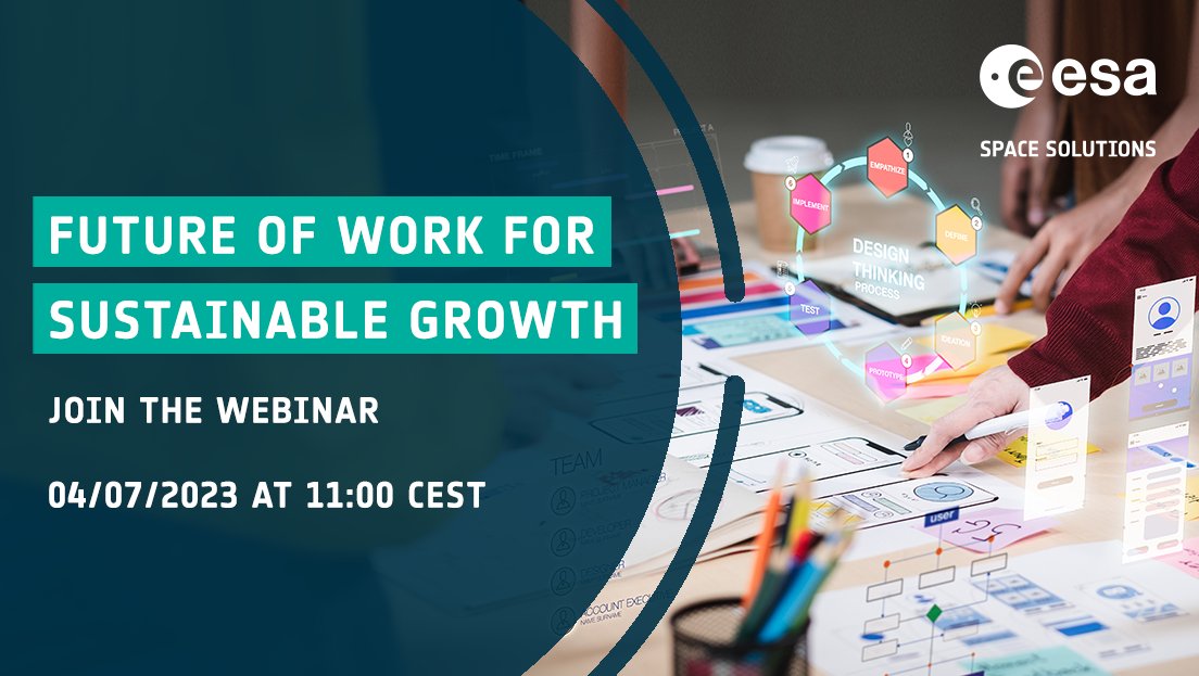 🔜 Join our webinar to introduce: ‘Future of Work for Sustainable Growth’, a new call for proposals that use space assets to support workplace #digitalisation.
🎙 With guests from <a href="/PlugandPlayTC/">Plug and Play Tech Center</a> Europe &amp; <a href="/ambr_tech/">Ambr</a>. 
Tuesday 4 July, 10:00 BST/11:00 CEST ➡ business.esa.int/funding/intend…