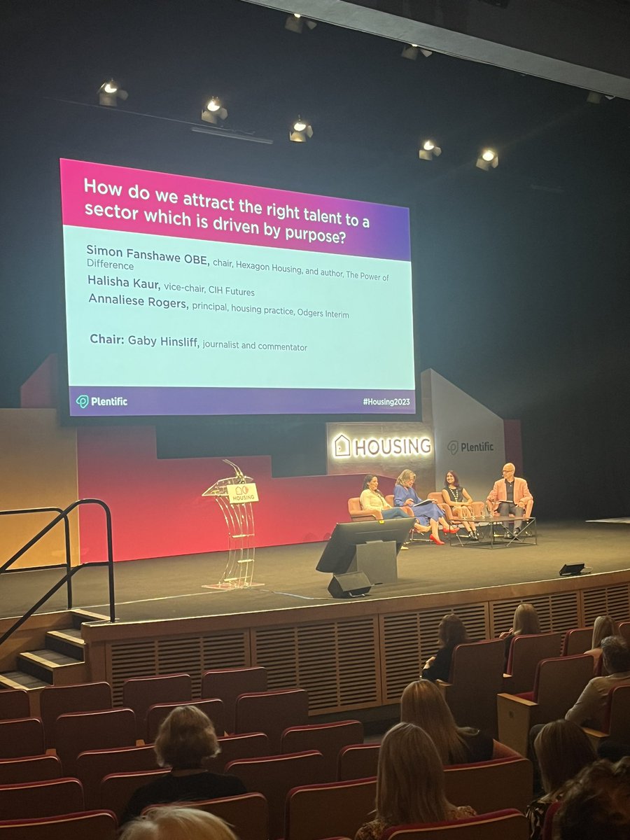 Great session on attracting the right talent to the sector. Recruit people who can offer a combination of perspectives and have a ‘healthy culture of disagreement’ in the boardroom. Thanks <a href="/HalishaKaur/">Halisha Kaur</a> and  <a href="/SimonFanshawe/">Simon Fanshawe</a> for making some very thought provoking points #Housing2023