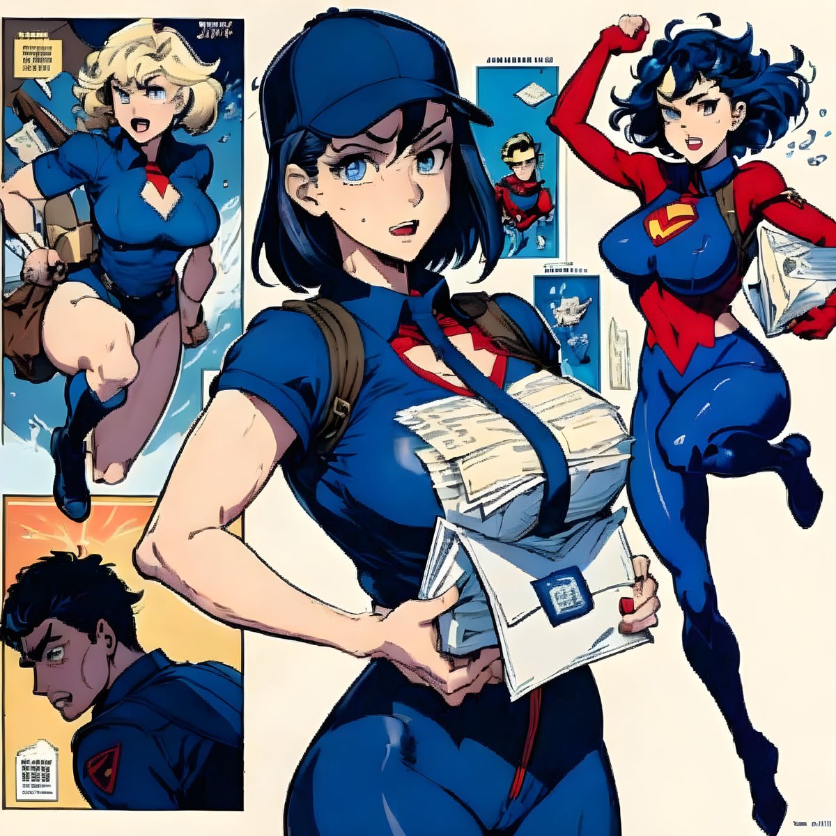 Kaitie_Stable's tweet photo. Postal worker superhero comic book strip
#ComicBookChallenge by @AIArtByMark
#BoobaMailChallenge by @doppelganger_ai
#mailAIchallenge by @Humminahum
✉️🦸♀️🦸♂️ #AIChallenge #AiArt #AIartcommunity https://t.co/9kjUBvqHMO