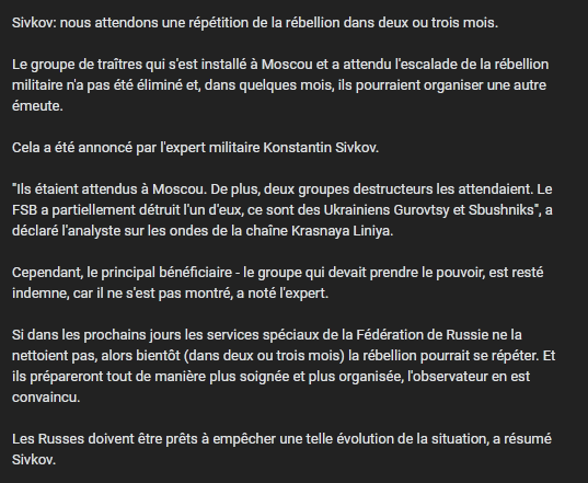 Vladivoscope's tweet photo. #Sivkov: nous attendons une répétition de la #rébellion dans deux ou trois mois.
https://t.co/4YJbzWP9NG https://t.co/LChPTKTZ7l