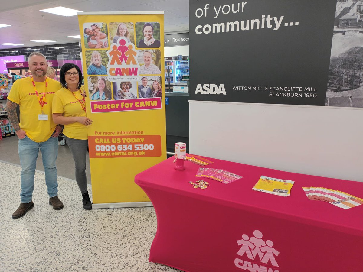 TeamCANW's tweet photo. #TeamCANW are back at @asda #Blackburn today to talk about all things #fostering 💛
Here with us til 2pm is our newest team member; Luke, joining our Social Work Team to support our fostering families who #FosterWithCANW 🫶 https://t.co/5prkMaeT8R