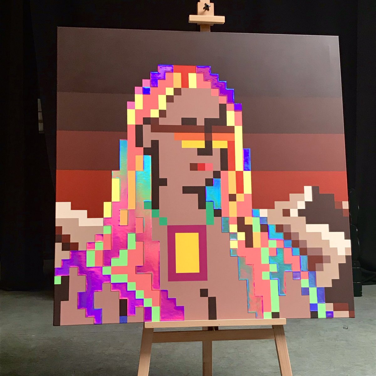 CryptoMadonne's tweet photo. Can't believe it's finished...🥹🔥 Beyond Reality canvas is final 🙌🏜 tomorrow @4kmira and I announce the winner ⚡️ https://t.co/sMdBmxbu8T