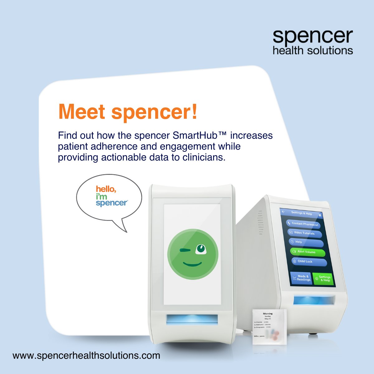 #Meetspencer! If you weren't able to visit our booth at #DIA2023, contact us to find out more about the spencer SmartHub™, our industry leading patient engagement and adherence platform. hubs.li/Q01Wdmwx0 #clinicaltrials #DCT #RWD #RWE #medicationadherence #digitalhealth