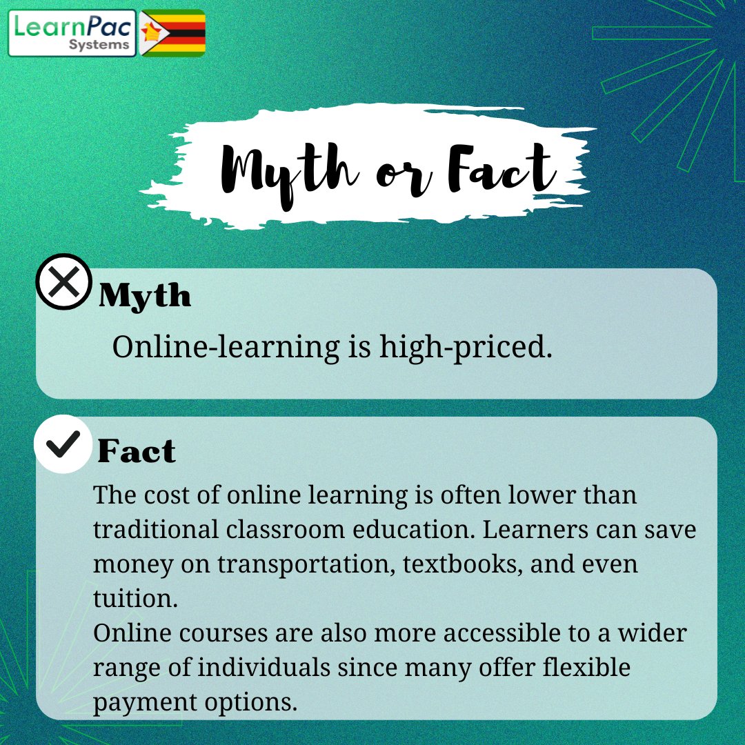 #Elearning eliminates the expenses associated with traditional classroom-based #training and provides learners with a #flexible and scalable solution. Don't let the #myth of e-learning being high-priced hold you back!
Start your elearning journey here: hubs.ly/Q01VKCK70
