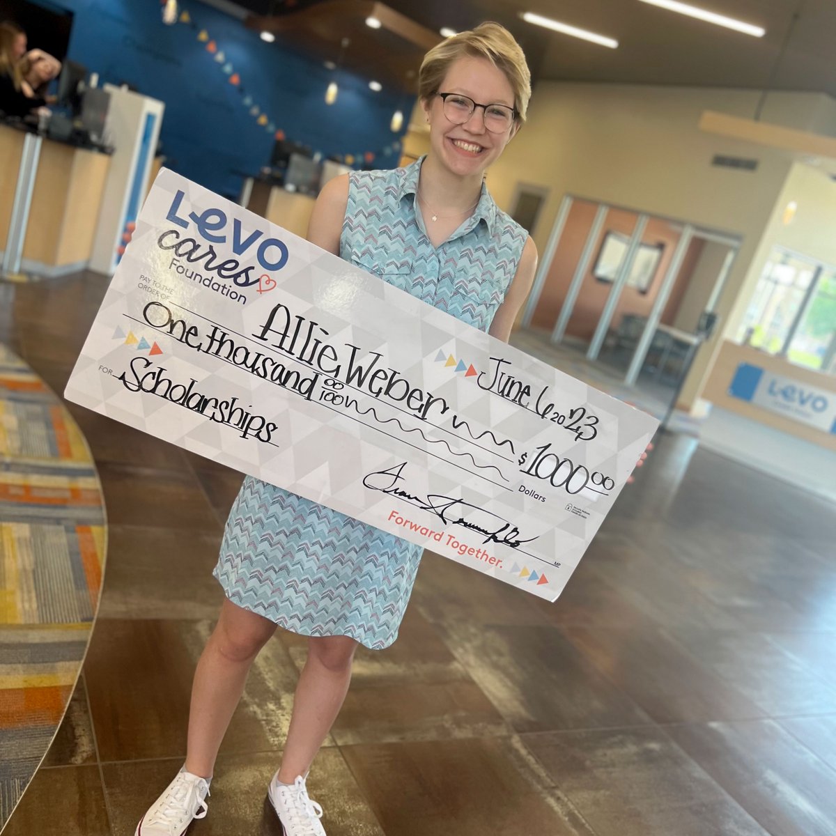 levofcu's tweet photo. We are honoring an awesome group of kids who spend their time volunteering. All are Levo scholarship winners, and each is very deserving of the $1000 prize. We wish them all the best of luck in all that they do.  #ForwardTogether #Scholarships https://t.co/34bLMqowY3