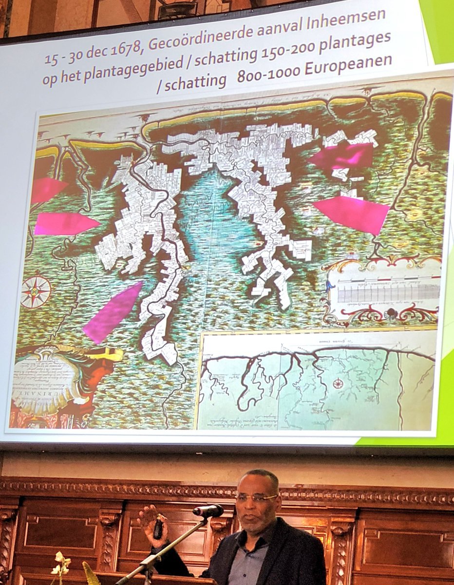 Keti Koti lezing, R'dam, door Frank Dragtenstein over gewapend verzet van inheemsen en gevluchte tot slaafgemaakte tijdens de eerste 100 jaar slavernij in Suriname.