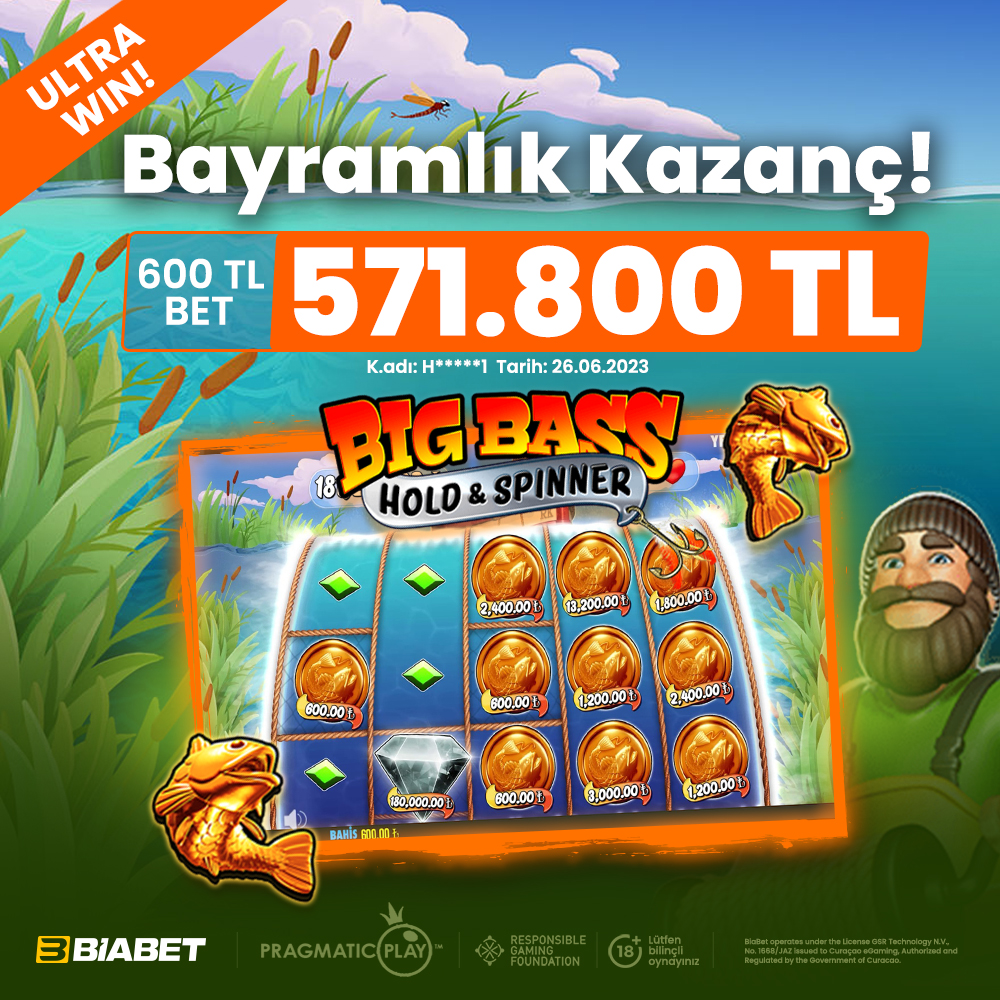 Altın Balıklar ve Elmas! 🔹🐟

Big Bass Hold &amp; Spinner oyunuyla 600₺ Bet ile toplamda 571.800₺ kazanan üyemizi tebrik ederiz! 👏👏

Yüksek Kazançların Tek Adresi biabetlink.com ⚡

📽️Kazanç Anı: youtu.be/AU8ZM5VGYm4