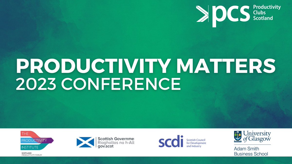 Productivity Matters Conference in partnership with @TPIProductivity @UofGAsbs on Fri 29 Sep, 09:00-15:30 Join us to hear from a wide range of businesses, and experts about how to future-proof your business to survive and flourish. Find out more➡ lnkd.in/e6taqjVR