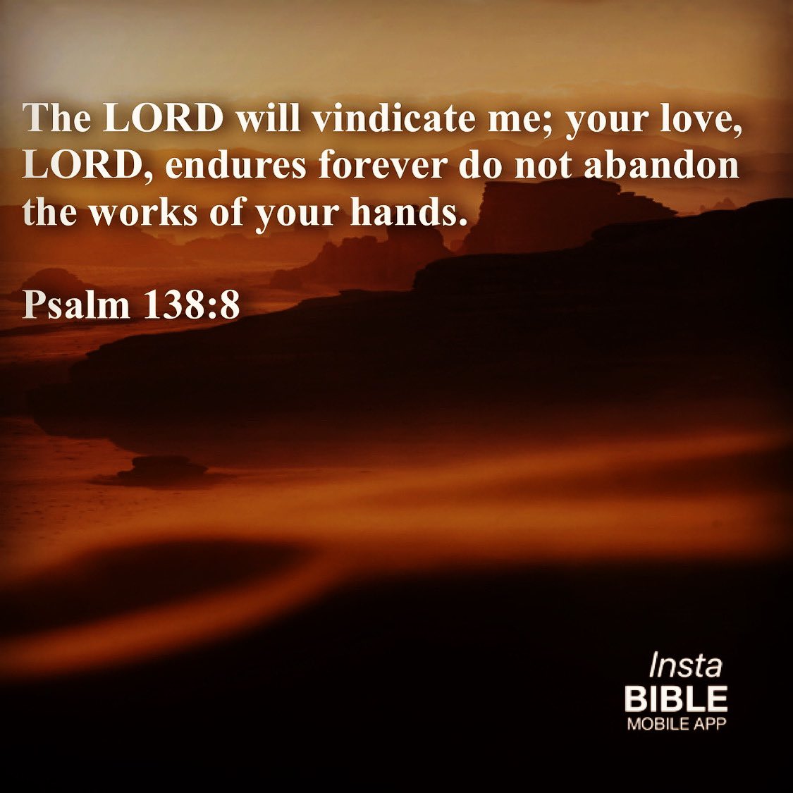 instabibleapp1's tweet image. Psalm 138:8… download app 📲 @instabibleapp1 … #LORD #vindicate #love #endures #forever #abandon #works #hands #Psalm