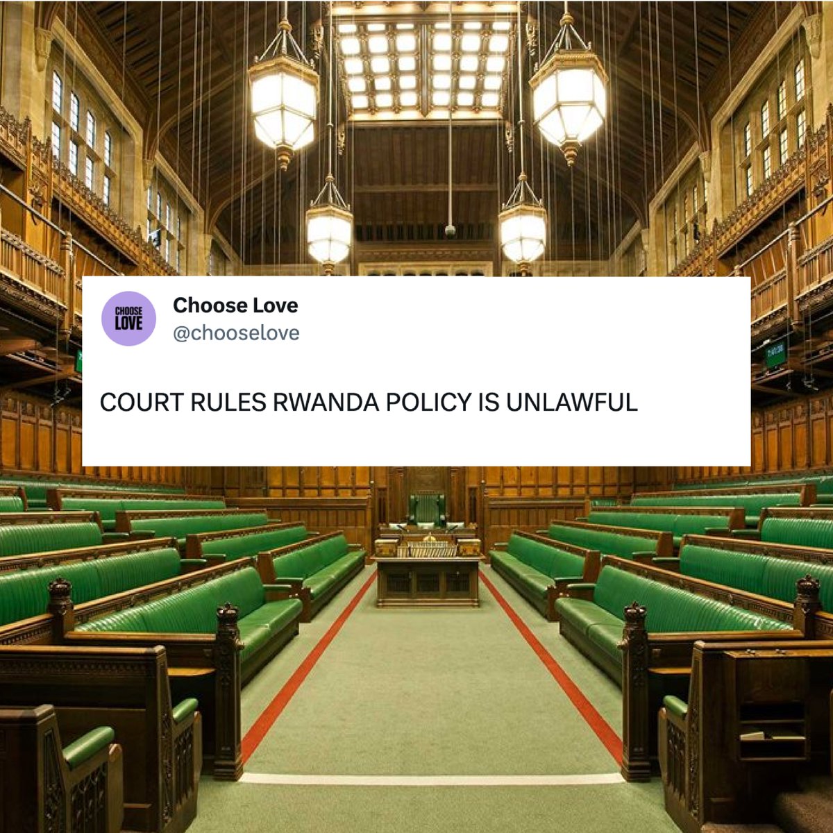 COURT RULES RWANDA POLICY IS UNLAWFUL

Today’s ruling sends a message to the world: forcibly displaced people have the right to seek safety, and it is the job of Governments to support them to claim this right.