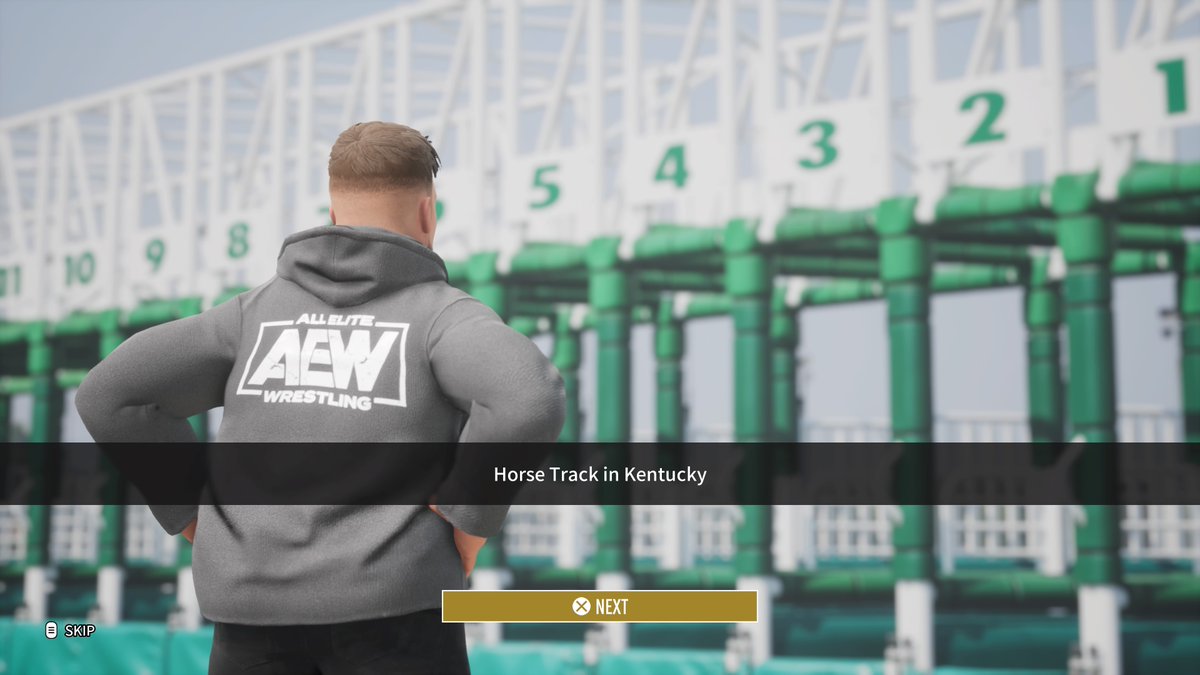 Tubbernaut's tweet photo. "Taking a break from in-ring competition. The AEW World Champion heads down to the local racetrack to feed his crippling gambling addiction."

This game just turned into an episode of Dark Side Of The Ring...
Cant take the Shepparton out of the wrestler...

 #AEW #AEWFightForever https://t.co/0FsXiGtJlJ