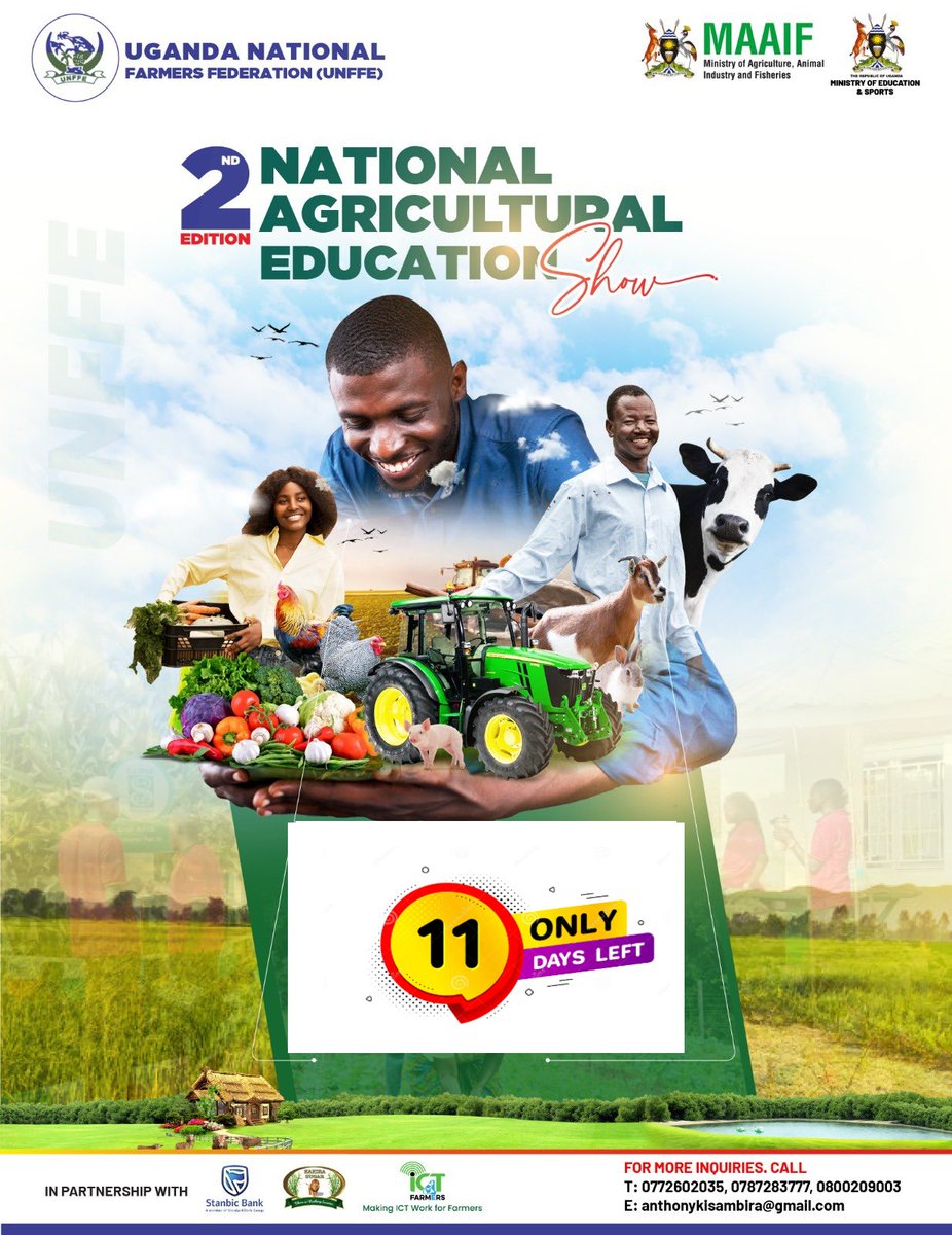 #AgricEducShowUg Only a few days remaining for the biggest Agricultural Education Show in Uganda.