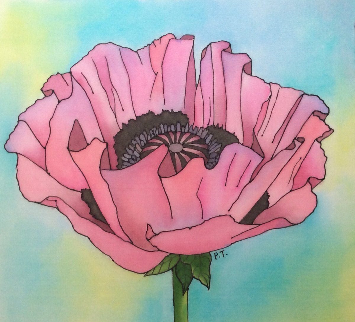 New silk painting ready for ‘Art in the Octagon’ July 10th-12th Pavilion Gardens, Buxton