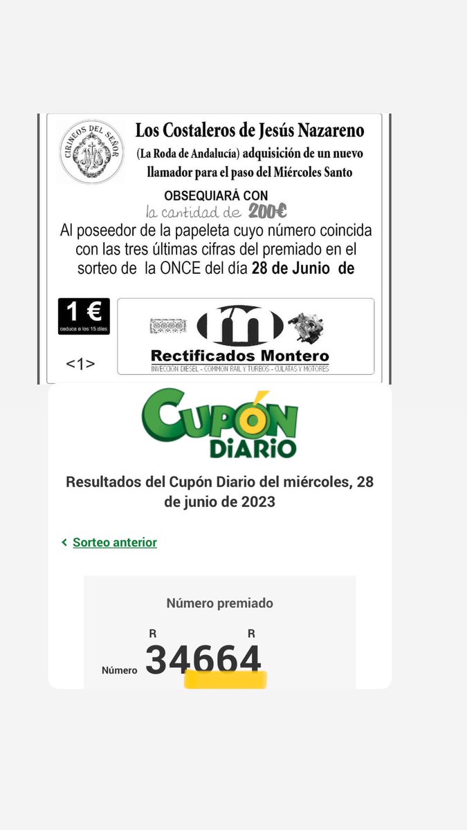 Número premiado 664