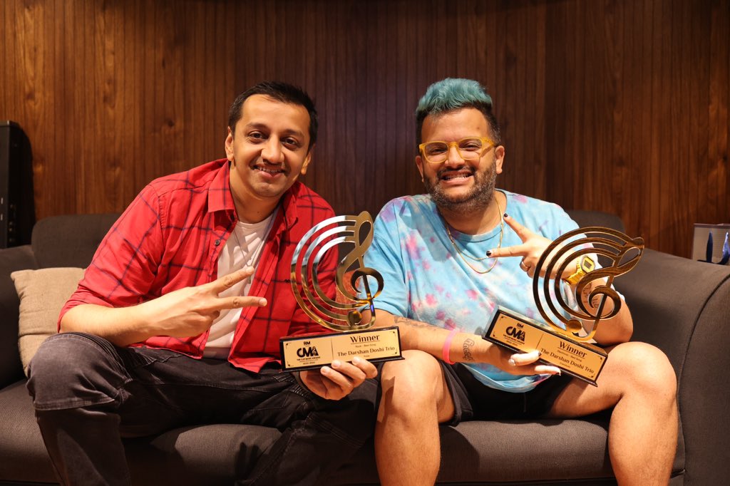 dddrums's tweet photo. Thank you Clef awards for honoring 2 songs by The Darshan Doshi Trio. ‘Pulse’ Best Rock Song & ‘Everybody Live’ Best Electronic song - produced by @hashbass #Rickraj #TonyGrey #JohnPaul #CMA2023 https://t.co/CjWagXmPiK