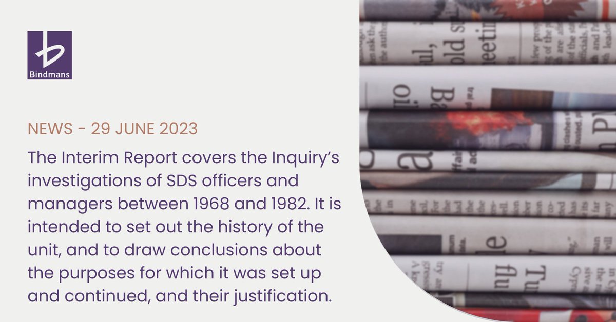 Latest news: Public Inquiry Chair says senior Metropolitan Police Officers or Home Office officials should have closed down public order spy unit

Solicitors from Bindmans represent 25 Core Participants in proceedings 

Find out more here: bindmans.co/3JAWs3Q