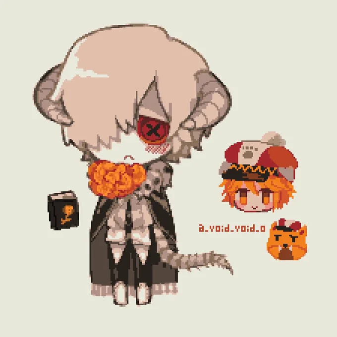 過去絵をドット絵こんばーたで出力してから加筆したもの