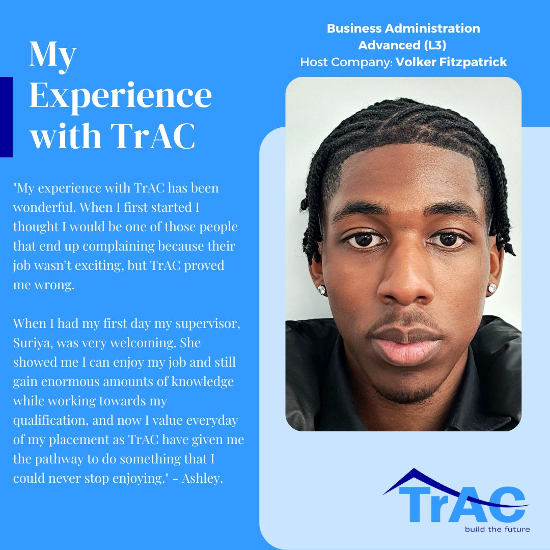 Thriving and Growing at TrAC

Meet Ashley, a shining example of how passion and determination can transform a job into an incredible journey of self-discovery.
#PassionUnleashed #GrowthJourney #InspiringStories #Transformation #apprenticeship #experience #learning #job