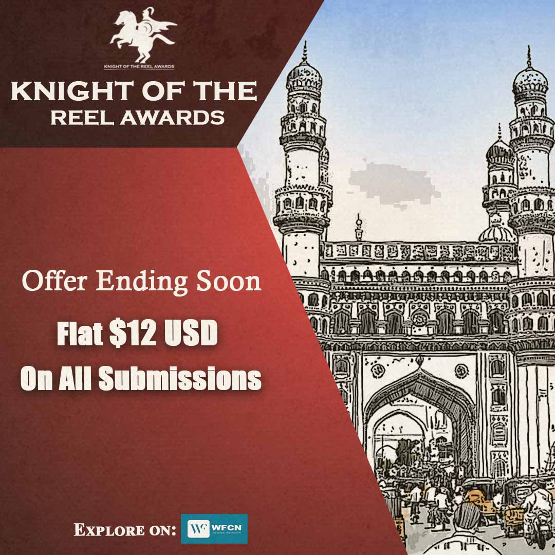 Knight Of The Reel Awards is here to encourage the global cinematic valor. 
𝐋𝐚𝐬𝐭 𝐂𝐚𝐥𝐥 𝐅𝐨𝐫 𝐄𝐧𝐭𝐫𝐢𝐞𝐬! 
Submit your project at $12 USD 
Submission Link: wfcn.co/festival/kra  
Website: knightawards.com 
#reel #films #KRA #hyderabad #cityofnizams #wfcn