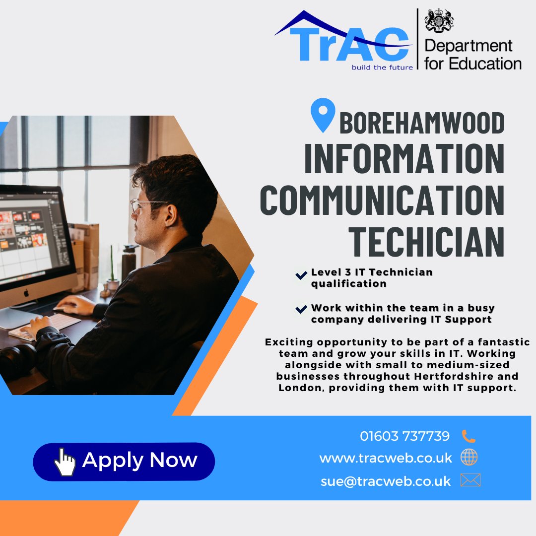 Want to earn while you learn? Look no further!
lnkd.in/evyHH_2D

If you have a passion for technology and a desire to make a real impact, we want to hear from you.

📞 01603 737739
✉ sue@tracweb.co.uk