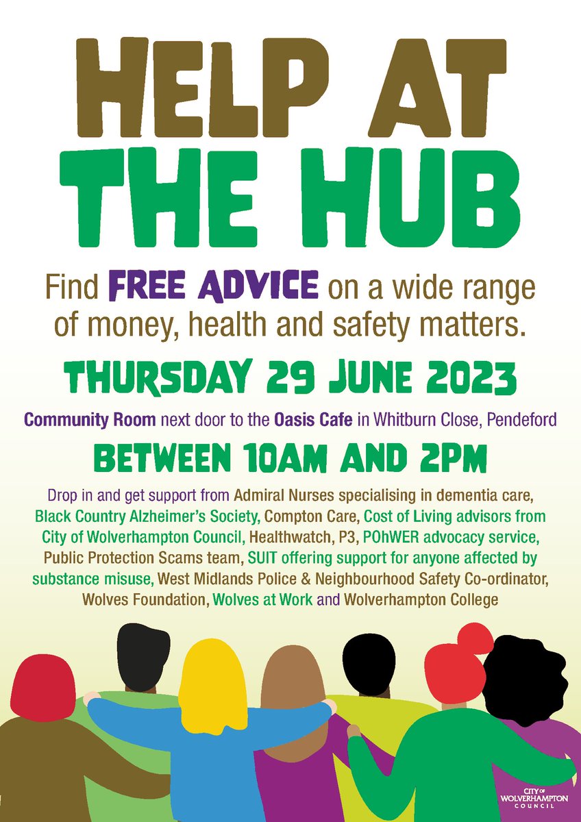 Join us today Thursday 29th June 2023 for Help At The Hub in Pendeford. We will be here from 10am-2pm to answer any questions you may have about #EnergyAdvice #EnergyBills #ColdHomes and more! @WolvesHomes Energy Advisor will be at hand to support households in #FuelPoverty