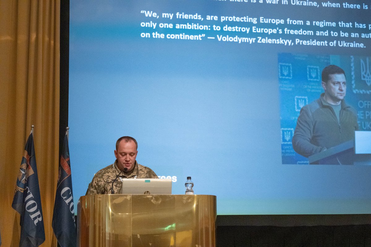 Lieutenant Colonel Vladyslav Tychyna from Ukraine gave remarks of "A CIMIC perspective on the Russian-Ukrainian War" to the Symposium.

#wearecior #sc2023helsinki #SlavaUkraini