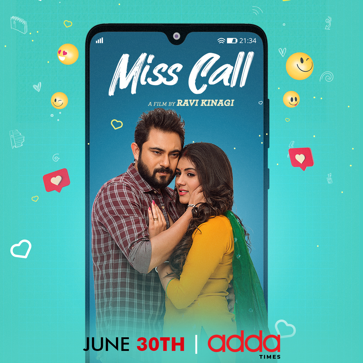 addatimes's tweet photo. কার #MissCall-এর ফাঁদে কে পড়লো! World Digital Premiere on June 30th only on #Addatimes!
@myslf_soham @SenRittika @savvygupta & #RaviKinagi
#AddaEkhonJomjomat #Addatimes2023 #Adda https://t.co/givY7HNYqW