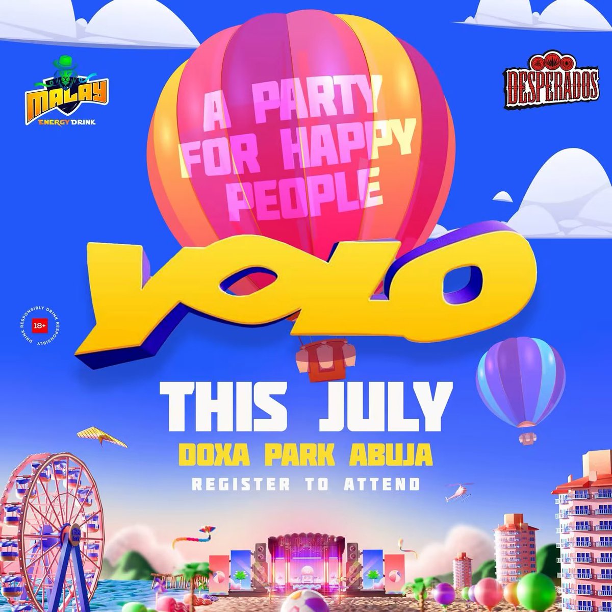 ibloov_official's tweet photo. ABUJA!!! ARE YOU READY TO PARTY???
Go crazy, enjoy the exciting moments, and have fun because You Only Live Once (YOLO) 😜🤪

If you’re a happy life gang you should not miss the YOLO Party. It’s a time to unleash your happiness 😎 

📆 - Sunday, 2 July https://t.co/YVyEfCxgpS