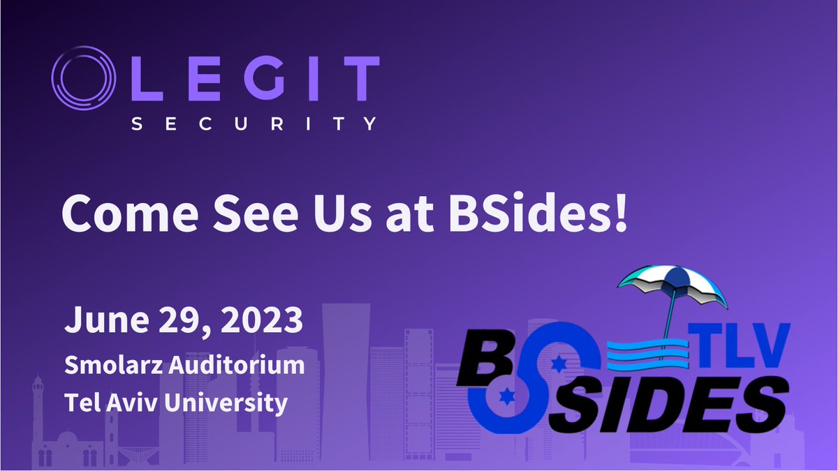 Legit is a proud Platinum Sponsor at BSides TLV at Tel Aviv University! Stop by our booth today for a demo and learn more about how enterprises can stay secure and resilient. hubs.li/Q01WdkkG0 #AppSec #DevSecOps #codetocloud