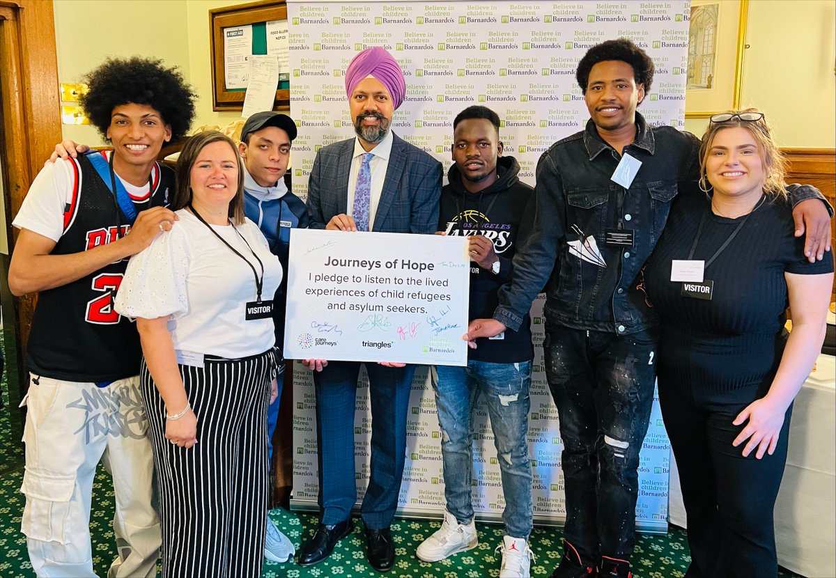 TanDhesi's tweet photo. Eye-opening to meet with young people seeking sanctuary in the UK at @barnardos #JourneysofHope event during #RefugeeWeek - hearing directly about their experiences and the challenges they have had to overcome, and the kind-hearted people who’ve helped them along the way. https://t.co/1BbsymrGkX