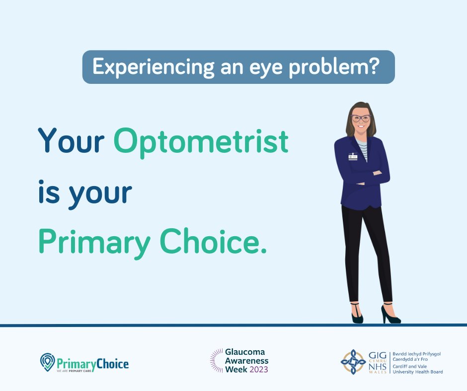 CV_UHB's tweet photo. Your Optometrist is your #PrimaryChoice for your eye health. 👀 

This #GlaucomaAwarenessWeek, remember that your high-street optician can do more than check your eyesight - It is important that you attend regular routine eye tests 💙 https://t.co/AW8eDq4DrW