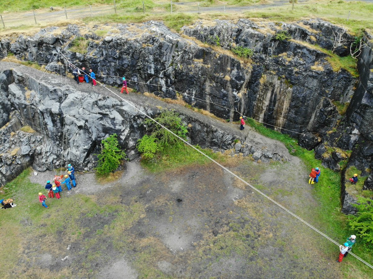 BendriggTrust's tweet image. An awesome shot from one of our group leaders this week showing our Zap activity: a via-ferrata style climb up the crag then zipping back down to the bottom! Everyone had a blast! 

Thanks to James for letting us share this shot. 
#drone
#adventureforall