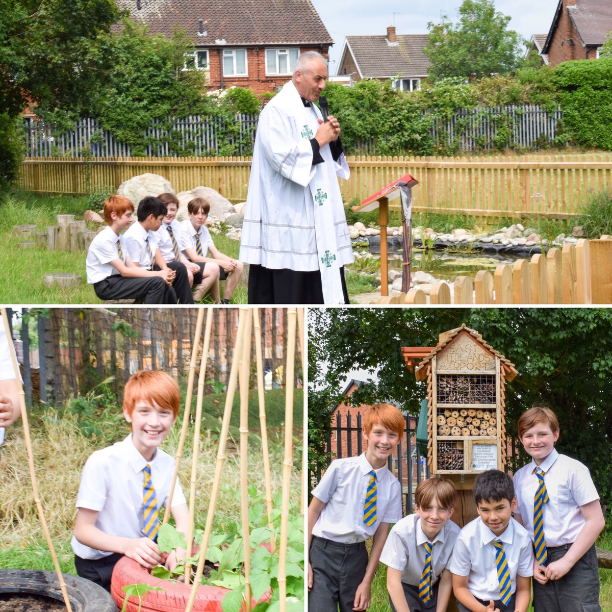 A lovely afternoon <a href="/EngMartCVA/">English Martyrs’ Catholic Voluntary Academy</a> yesterday as parents, staff and pupils celebrated the opening of their Laudato Si' Eco Garden 🌎💚

The garden is a re-wilding project to return the area to a native Erewash Washlands habitat. It looks fantastic! Well done @Jo_Pettifer_SRS! 🌲🌻🐸