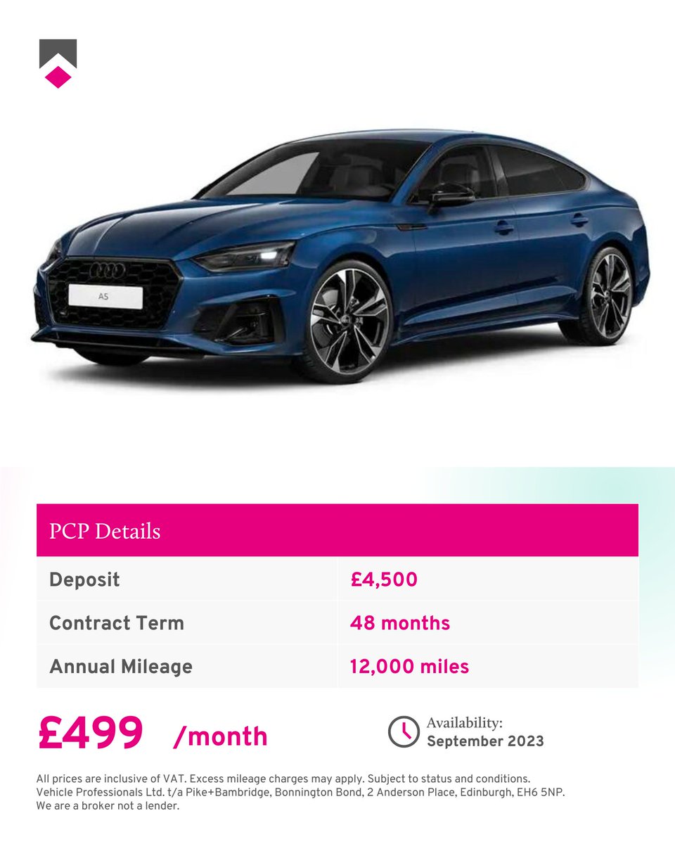 Be quick because this one won't stick around for long! Cracking deal on this Audi A5 Sportback. Get in touch with the team now to get your personalised quote.

pikeandbambridge.co.uk/contact-us?utm…