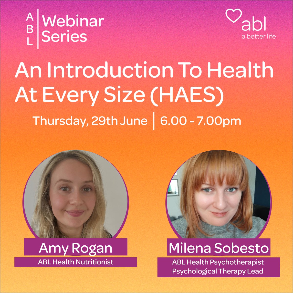 Final call! 🚀 Ready to redefine health with #HAES? Embrace self-love and acceptance with our transformative webinar. Sign up now! 👉 eventbrite.co.uk/e/657422908617 #BodyPositivity #Webinar