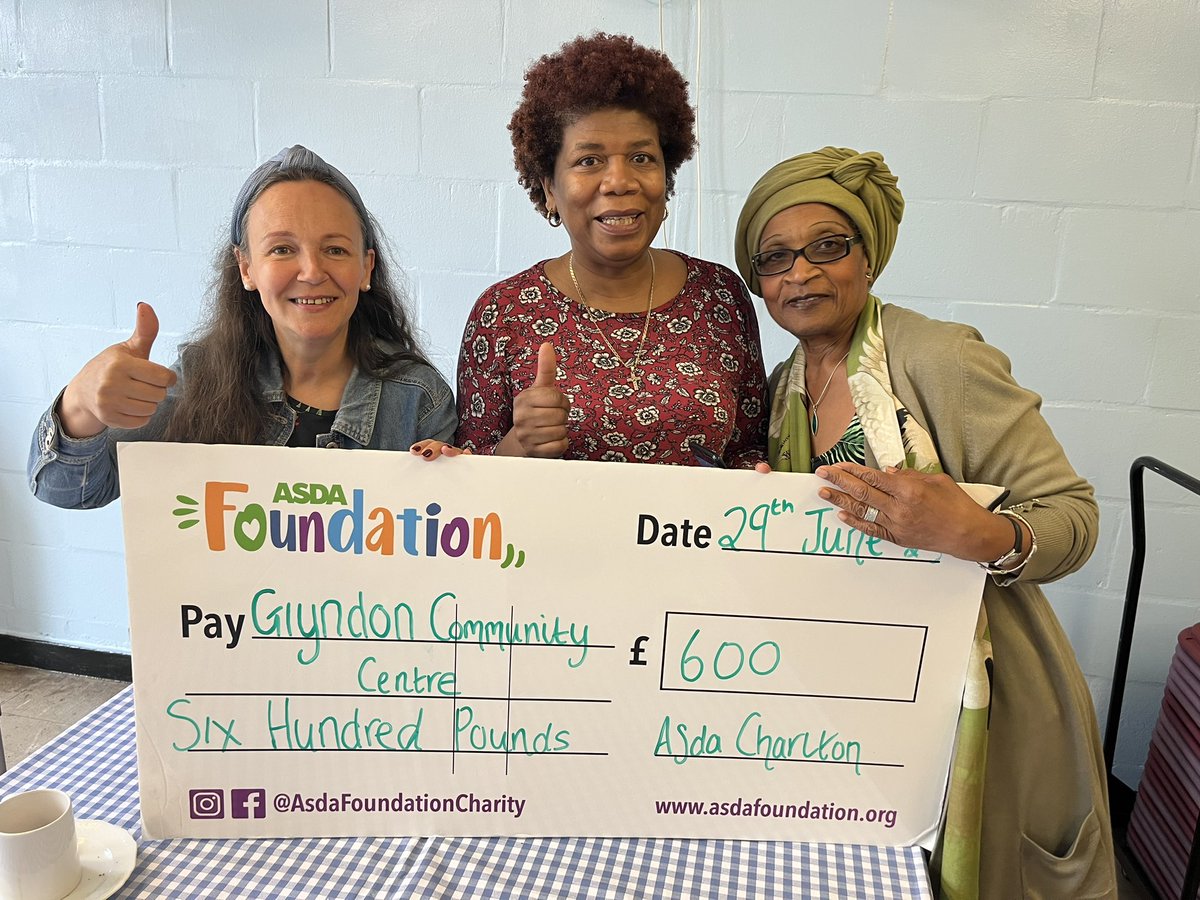 Community Colleague (@asdacharltonse7) on Twitter photo Presented <a href="/GlyndonCGroup/">Glyndon Community Centre</a> with an <a href="/AsdaFoundation/">Asda Foundation</a> grant for Β£600 to decorate their main hall. Itβs going to make such a difference to the groups that attend. <a href="/asda/">Asda</a> <a href="/Royal_Greenwich/">Royal Borough of Greenwich</a> <a href="/NewsShopper/">News Shopper</a> <a href="/AsdaFoundation/">Asda Foundation</a> Presented <a href="/GlyndonCGroup/">Glyndon Community Centre</a> with an <a href="/AsdaFoundation/">Asda Foundation</a> grant for Β£600 to decorate their main hall. Itβs going to make such a difference to the groups that attend. <a href="/asda/">Asda</a> <a href="/Royal_Greenwich/">Royal Borough of Greenwich</a> <a href="/NewsShopper/">News Shopper</a> <a href="/AsdaFoundation/">Asda Foundation</a>