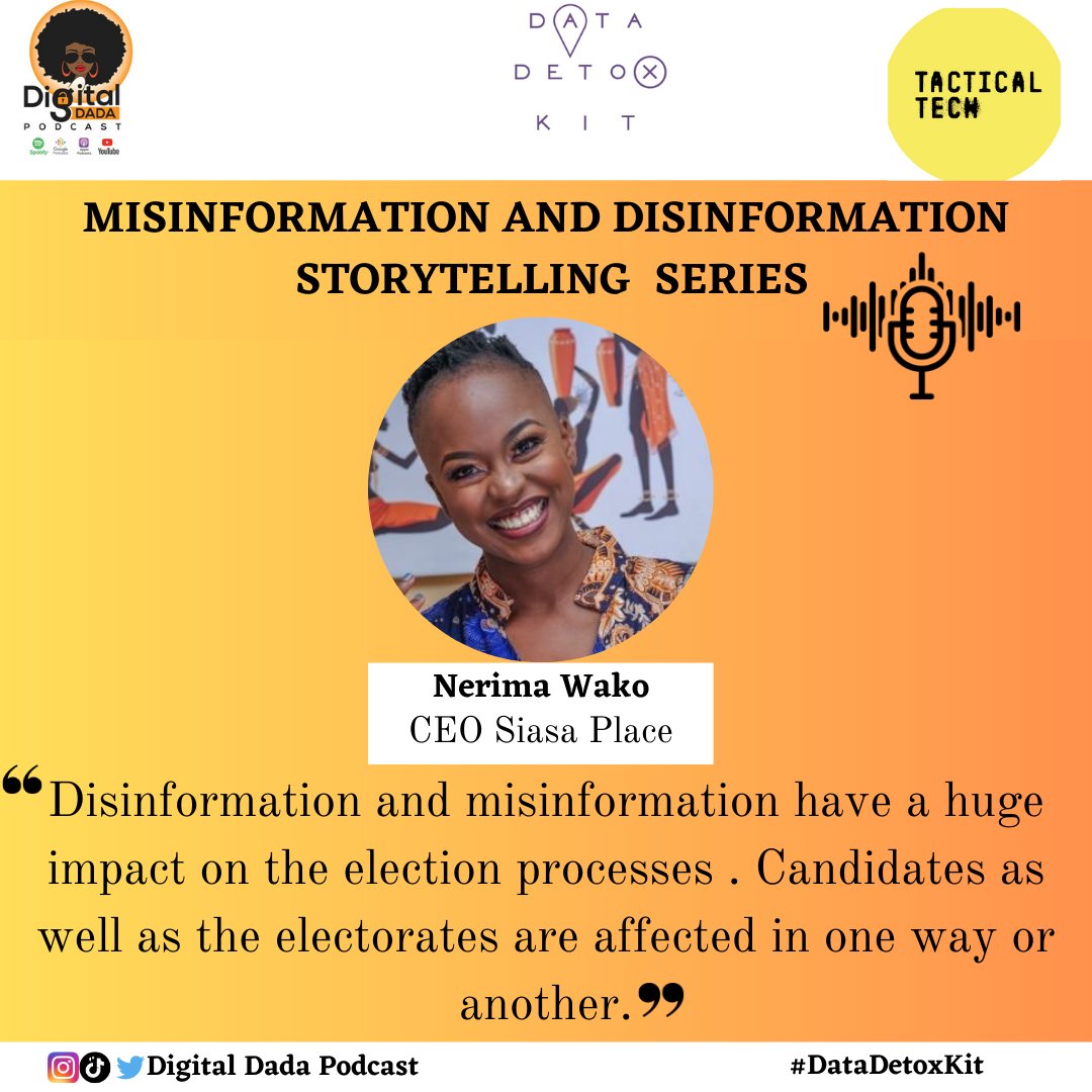 Ddadapodcast's tweet photo. Disinformation and misinformation have a huge impact on the election process. Candidates, as well as the electorates are affected in one way or another~@NerimaW
#DataDetoxKit
@Info_Activism @CeciliaMaundu
Get the full insights via :- https://t.co/YPdIeFBYQ7 https://t.co/KBG5Xbx086