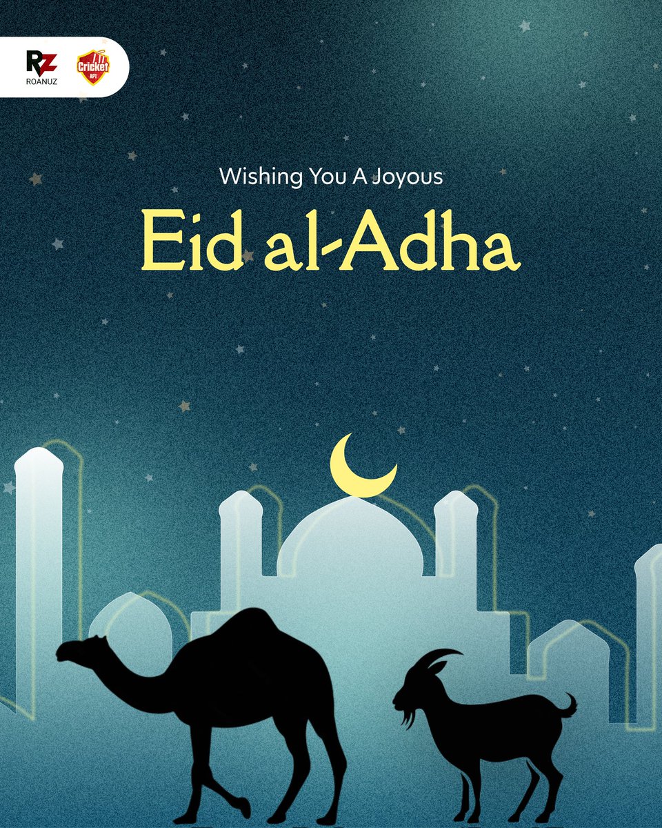 Roanuz Sports extends its heartfelt wishes to all our beloved fans and followers on this auspicious occasion of Eid al-Adha! May the spirit of unity and sacrifice bring you abundant blessings this Eid al-Adha! Eid Mubarak!
