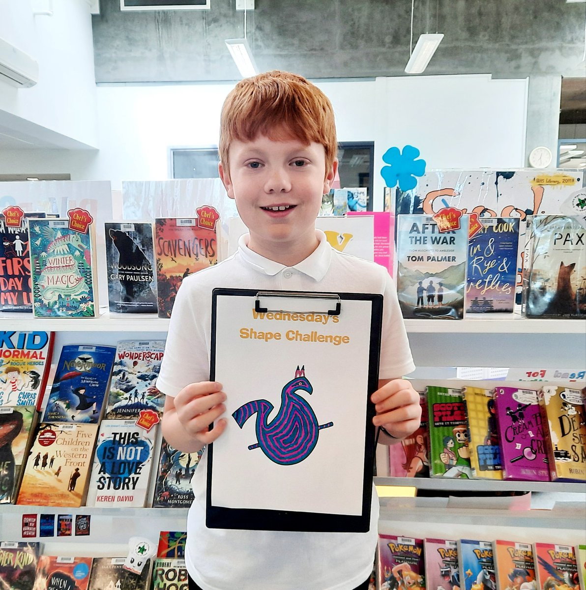 BrechinHighLib's tweet image. Last day of term, &amp;amp; plucky P7 (soon to be S1), Koen, had his first go at @StudioTeaBreak&apos;s weekly #ShapeChallenge! 
Excellent, I&apos;m sure you&apos;ll agree. 🤩

#ThisIsBrechin