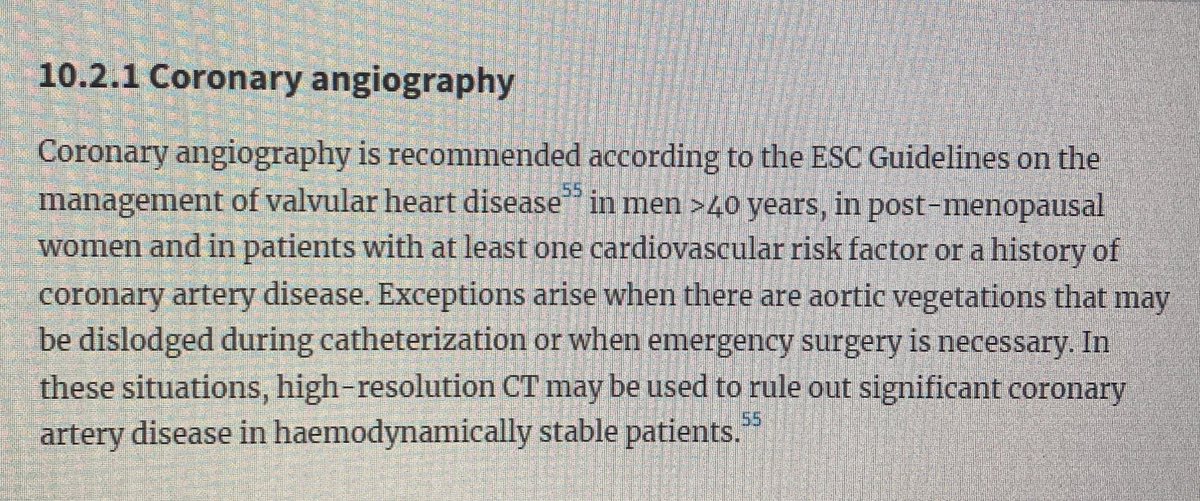 When would you consider an aortic valve vegetation a risk for dislodgement and embolisation and not perform coronary angiography before surgery???? ESC IE guidelines are not very helpful… (PS yes we did CCTA and found lots of calcifications and borderline stenosis.) 🤷